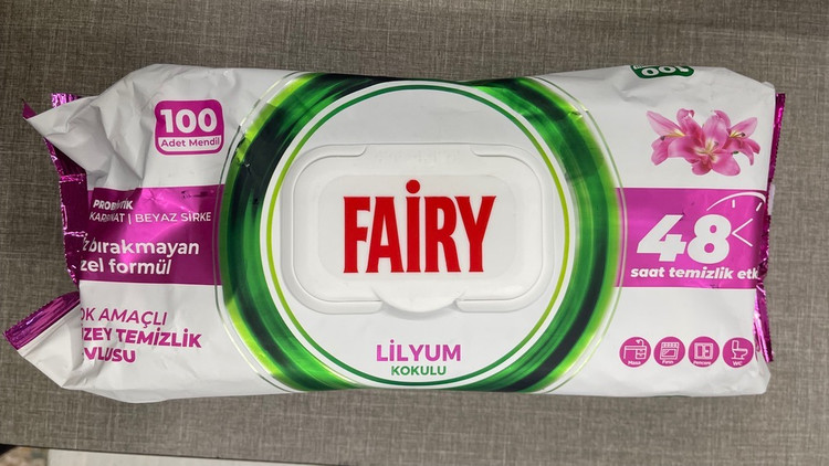 دستمال مرطوب فیری مدل LAVANTA بسته 100 عددی