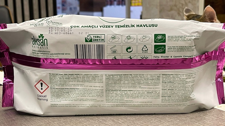 دستمال مرطوب فیری مدل LAVANTA بسته 100 عددی