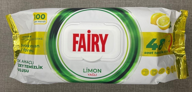 دستمال مرطوب فیری مدل LIMON بسته 100 عددی